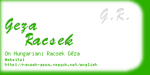 geza racsek business card