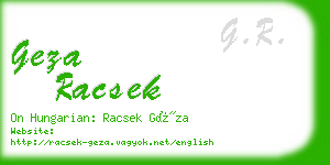 geza racsek business card